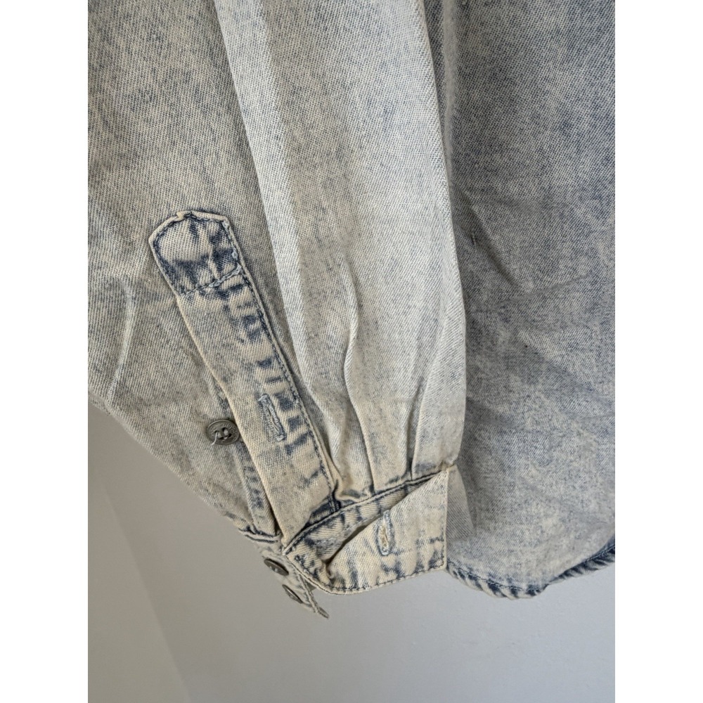 Jordache Vintage NWT Light Wash Denim Button Down Shirt 90's Western Size Small - Picture 5 of 9